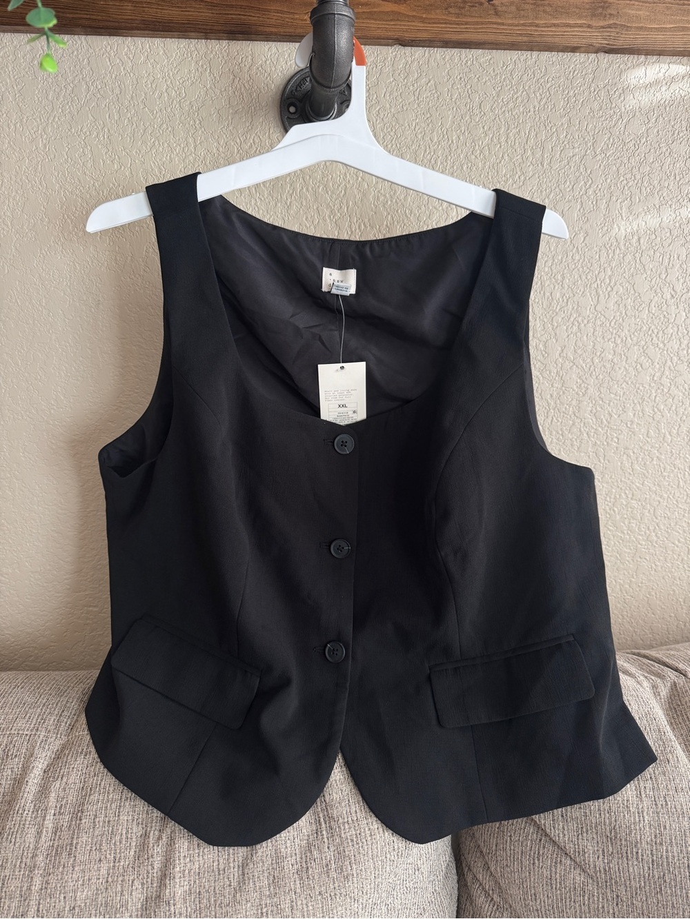 a new day Black Button-Front Women's Vest